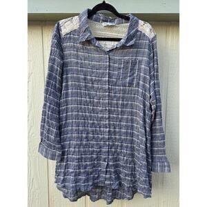 Tassels N Lace size large Cotton long sleeve knit top